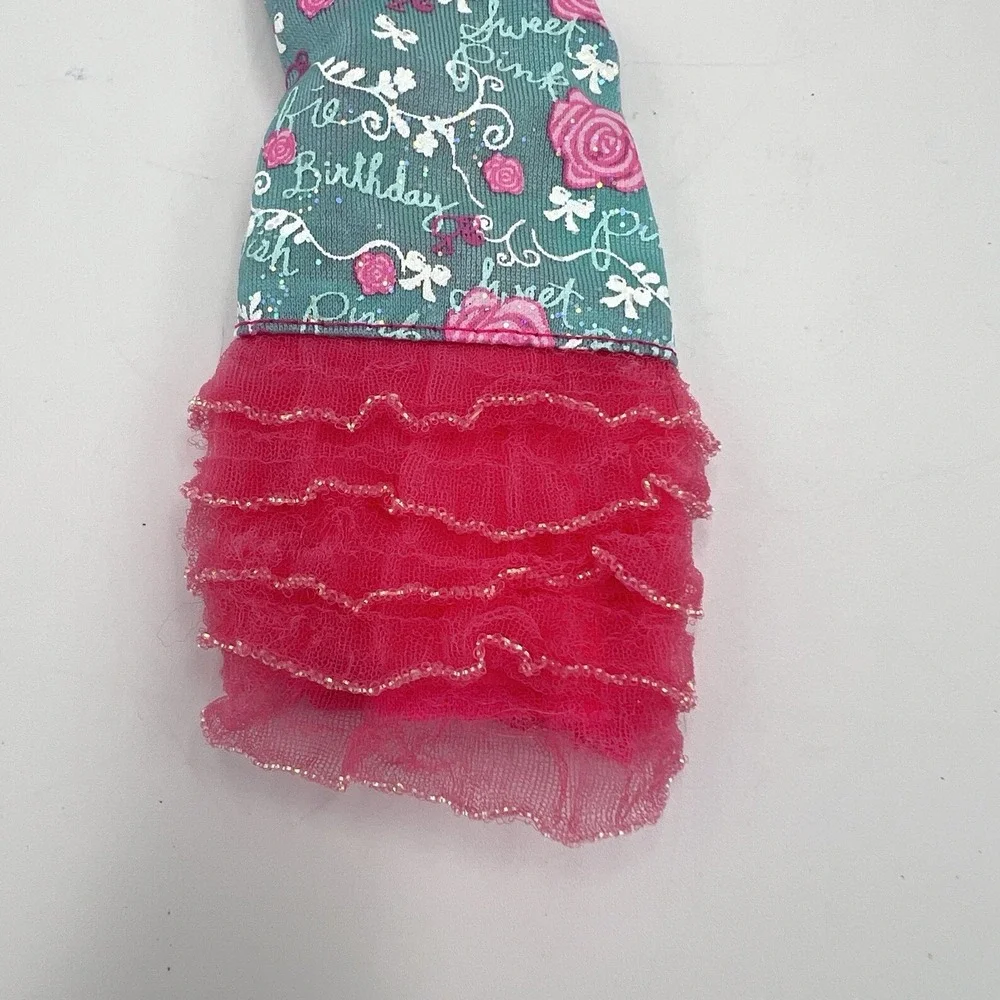 Barbie Birthday Ruffle‎ Halter Dress Teal Pink
